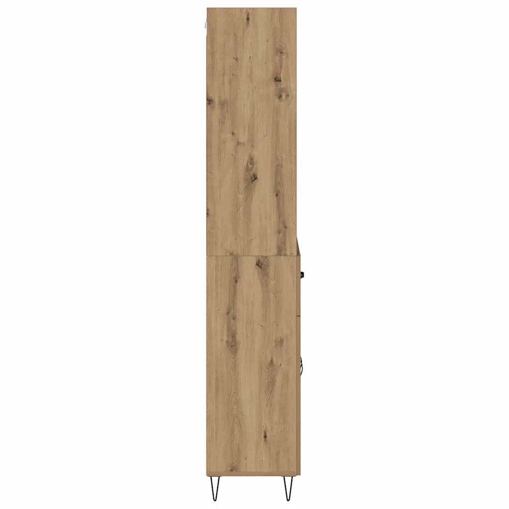 Credenza 2 pcs Rovere artigianale Legno multistrato