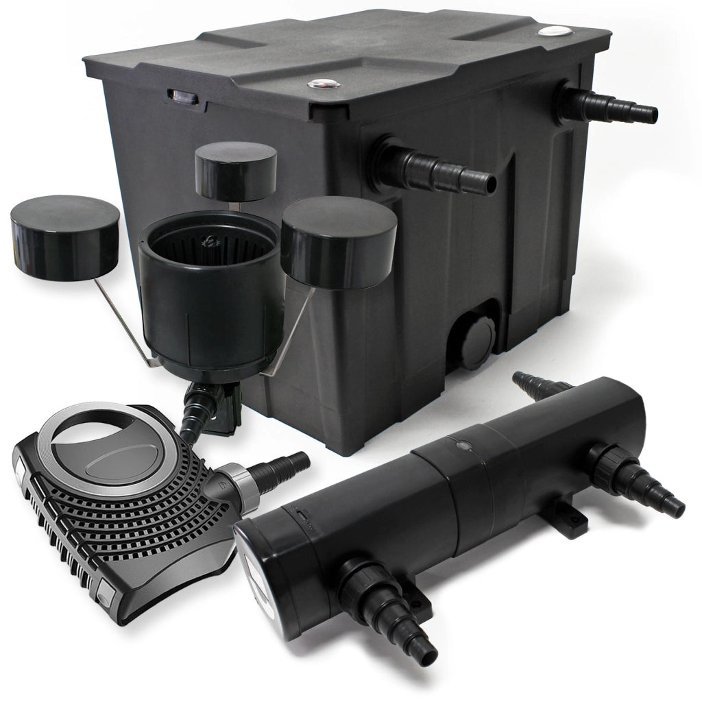 Set: Filtro bio per laghetto 12000l con Chiarificatore UVC 36W Pompa 80W Skimmer CSP-250