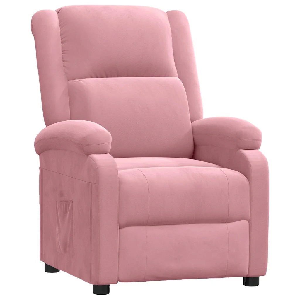 Divano Sedia-Poltrona Reclinabile Rosa in Velluto 620890