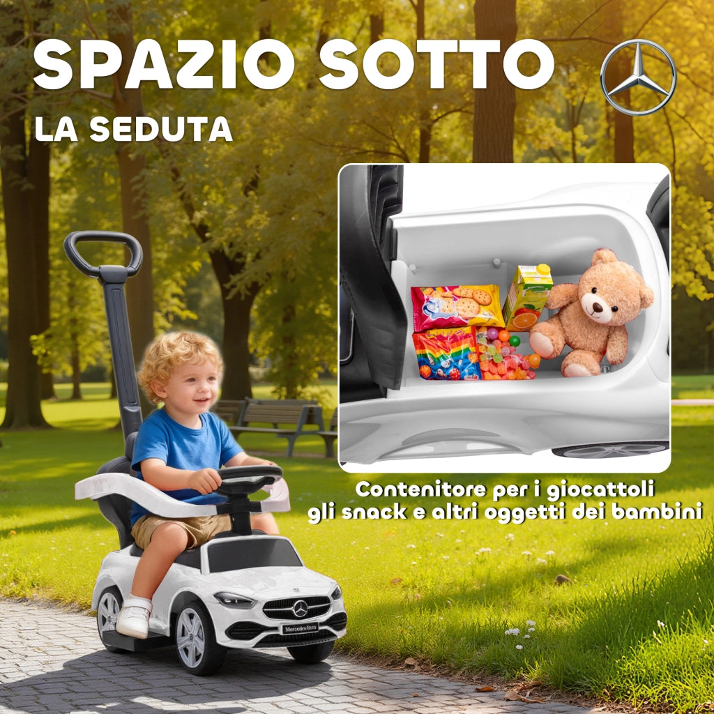 Macchina Cavalcabile per Bambini 1-3 Anni ¨C zephmum ¨C Bianco 91x40x83 cm
