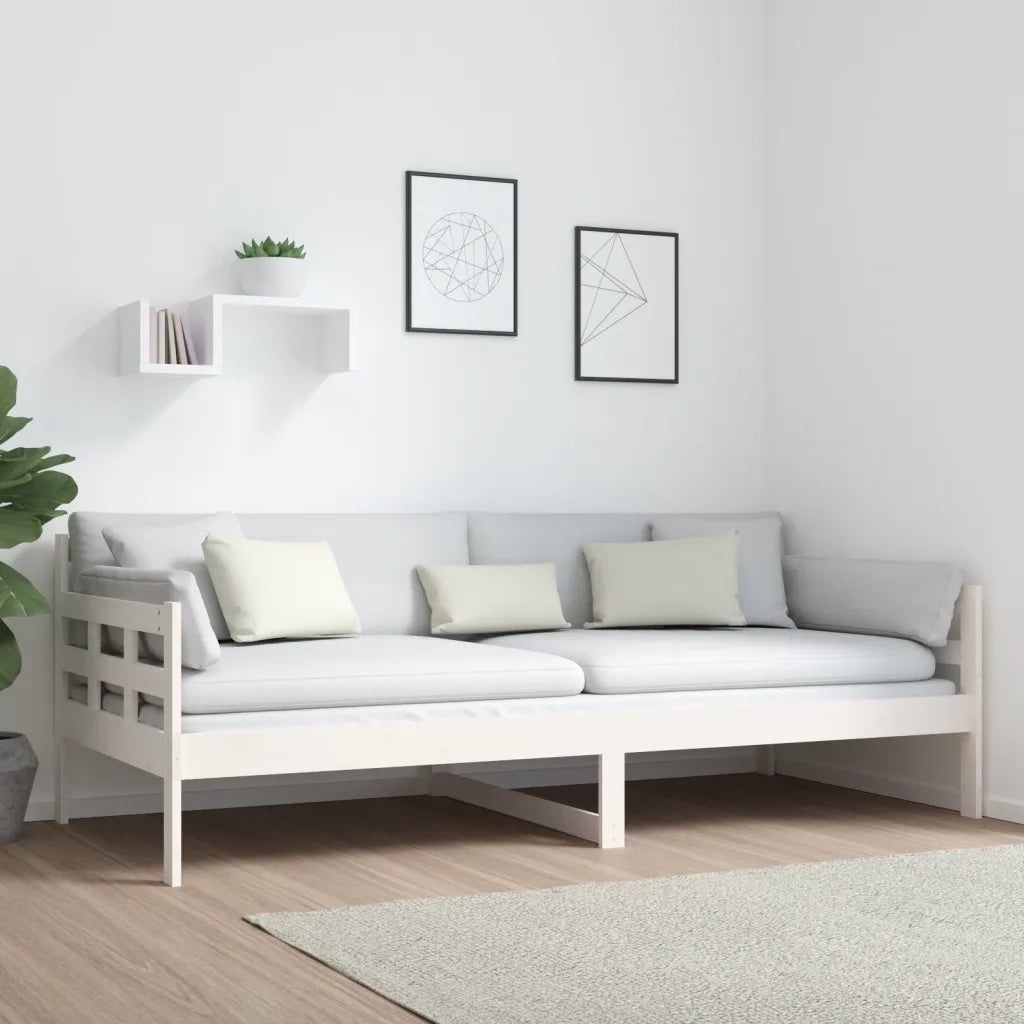 Dormeuse Bianca in Legno Massello di Pino 90x200 cm 820358