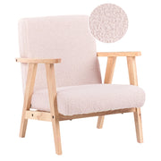 Poltrona per bambini con gambe in legno Rosa pastello cemeretta