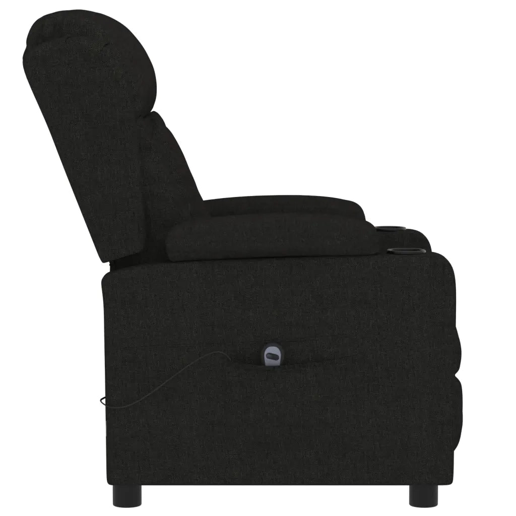 Poltrona Elettrica Reclinabile Nera in Tessuto 3098779