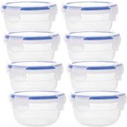 8 contenitori alimentari in plastica rotonda da 300ml con coperchi, contenitori alimentari ermetici, scatole da pasto rotonde, contenitori congelati con coperchi, set di piccole scatole da picnic