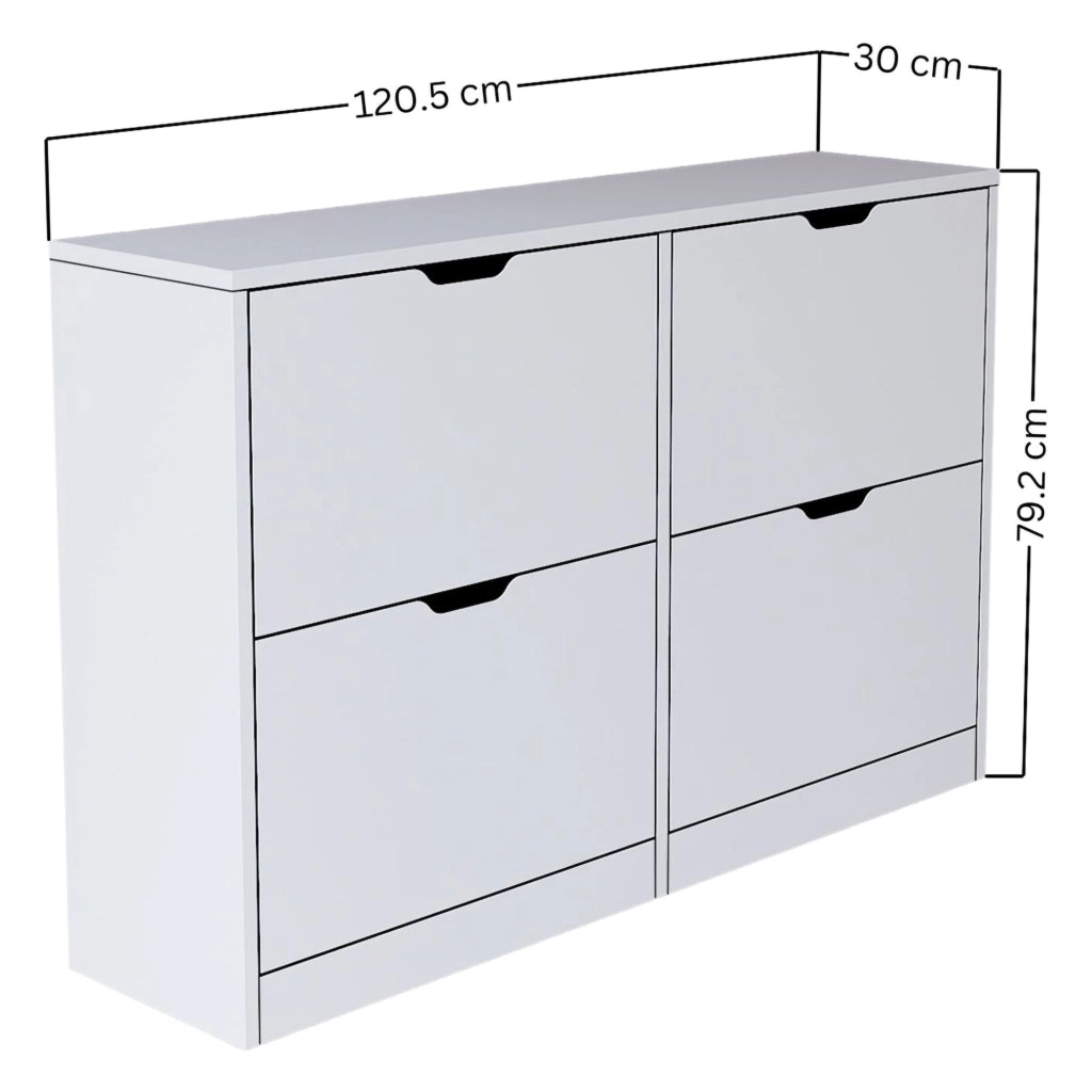 Mobile Portascarpe Greccio, Scarpiera 8 Ripiani, 121x30x79h cm Bianco