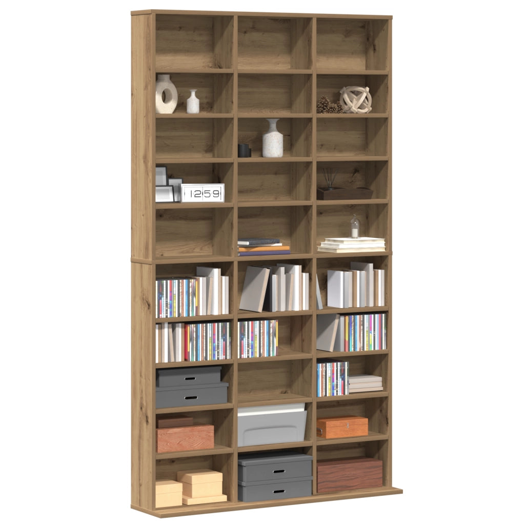 Mobile per CD in Rovere Artigianale - 101x23x177.5 cm Realizzato in Legno Ingegnerizzato