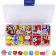 Confezioni di knopen in colori pastello - piccole spille con scatola in plastica - cucito, artigianato, scrapbooking - decorazione fai-da-te - 235 pezzi Knopen