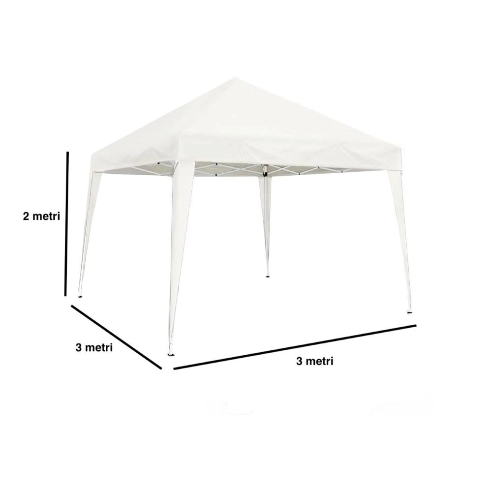 Gazebo Pieghevole 2x2 metri Bianco Telo in PE 160 gr/mq Impermeabile con Borsa