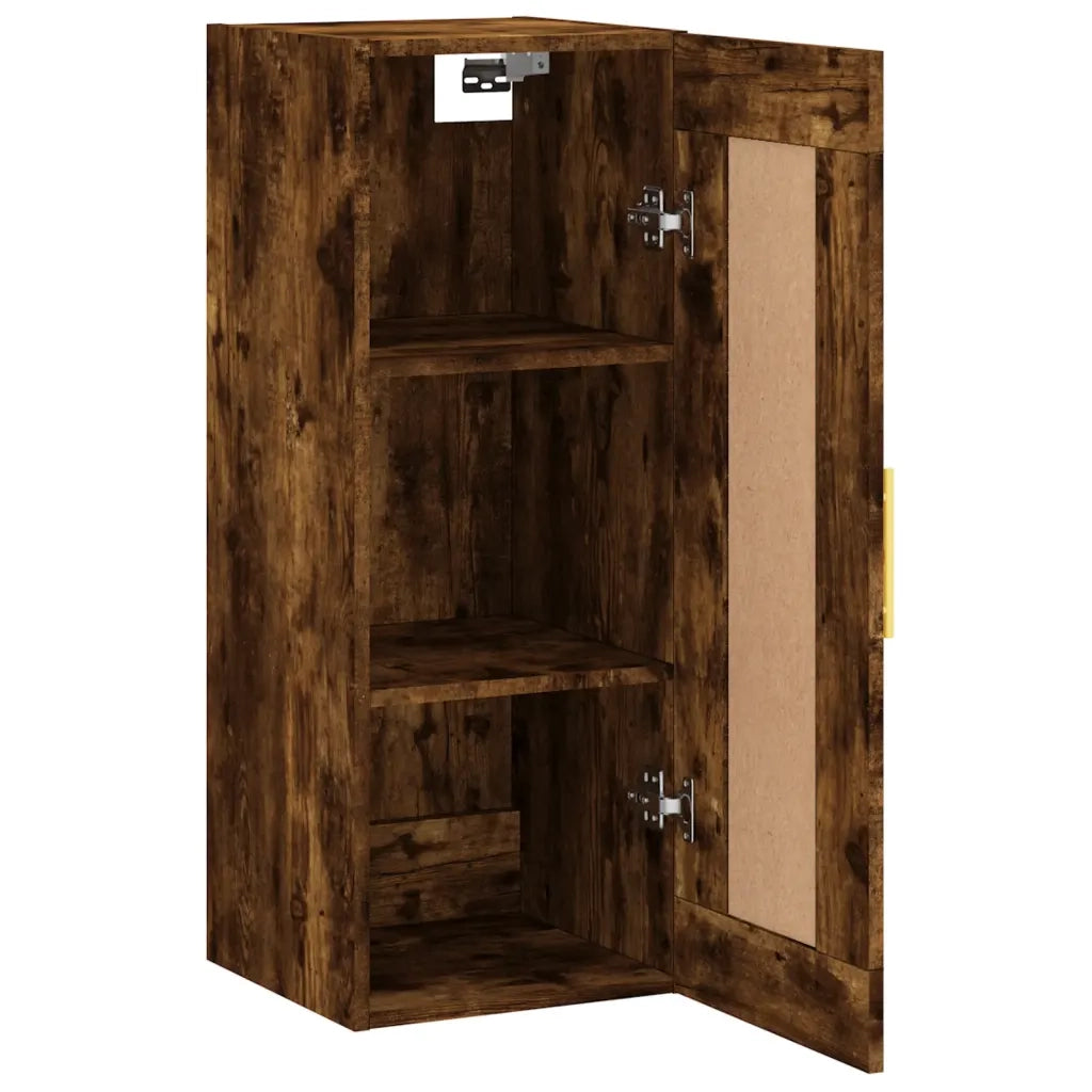 Mobile a Parete Rovere Fumo 34,5x34x90 cm in Legno Multistrato 830489