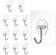 12 pezzi di chiodi da parete trasparenti riutilizzabili - impermeabili - chiodi da parete per bagno senza foratura - appendiabiti per cucina e bagno