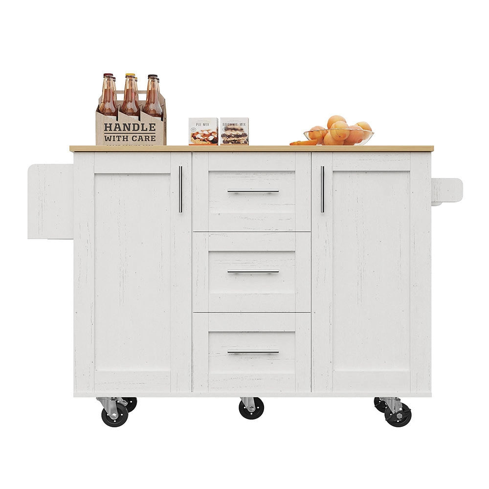 Isola cucina - Xylo - ripiani rimovibili rotelle bianco