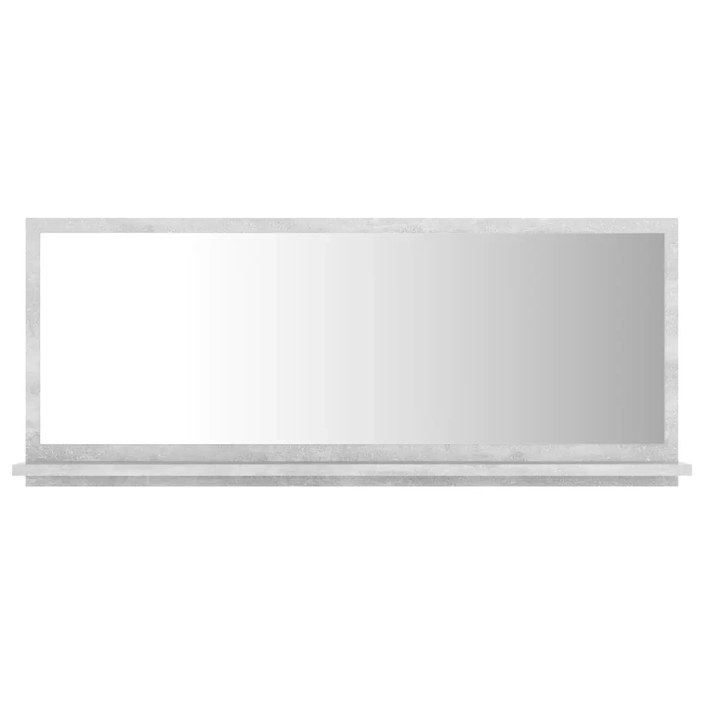 Specchio da Bagno Grigio Cemento 90x10,5x37cm Legno Multistrato 804584