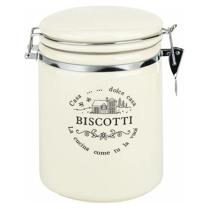 Tognana 8000257437729 Dolce Casa Biscottiera in Ceramica 2.7 L con Coperchio a Cerniera colore Bianco