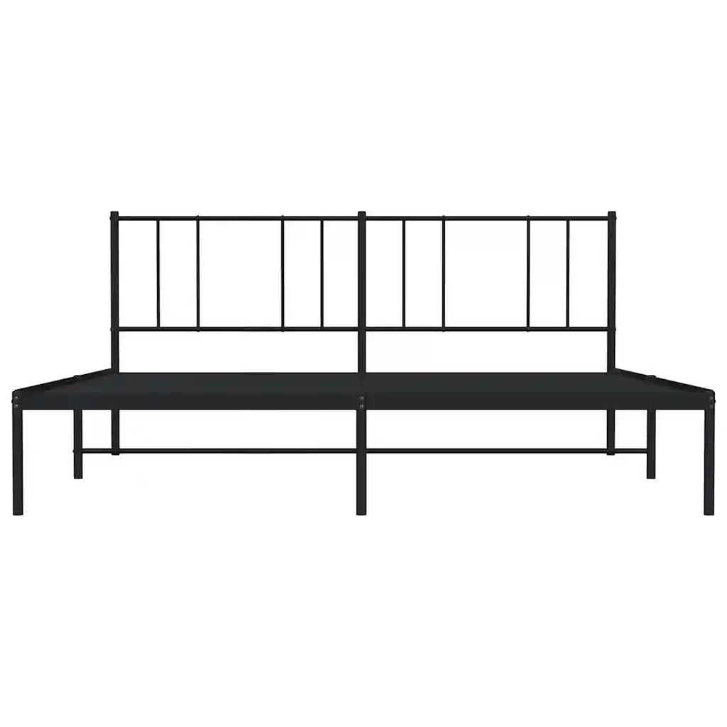 Giroletto con Testiera in Metallo Nero 193x203 cm 352486