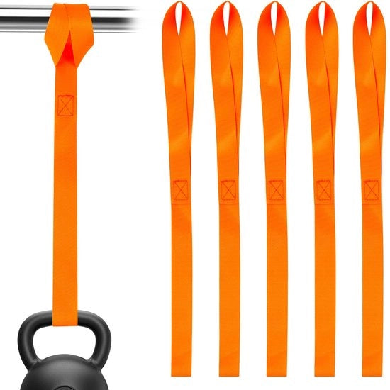 Pacchetto con 6 spanlussen per motocicli, cinghie 460 x 25 mm, cinghie per cavi, capacità di sollevamento 500 kg, cinghie per il trasporto di motocicli, ATV, auto e camion.