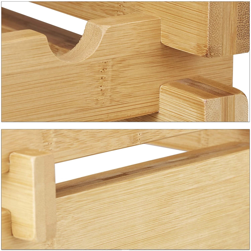 Portabottiglie impilabile a 6 ripiani 86 cm bambù 13_0002171