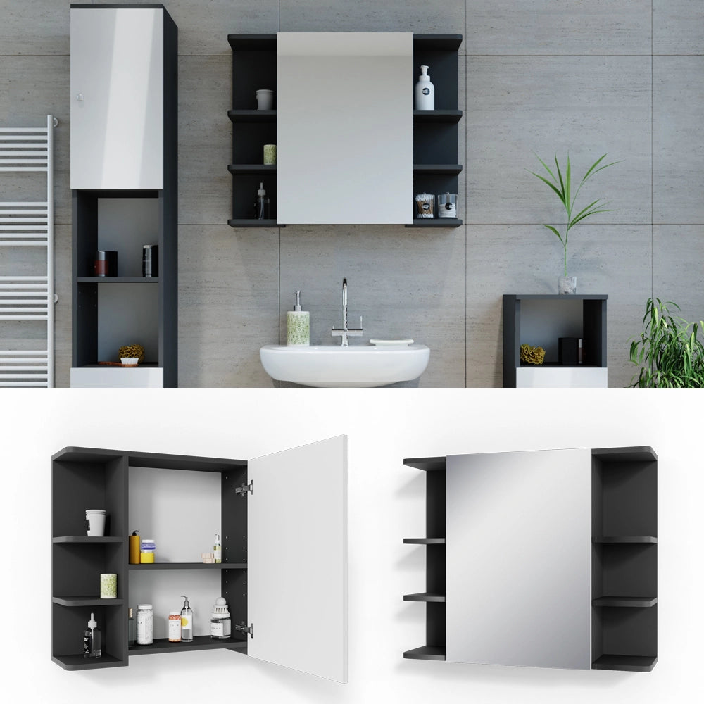 Vicco Specchio contenitore bagno Antracite 79.6 x 64 cm