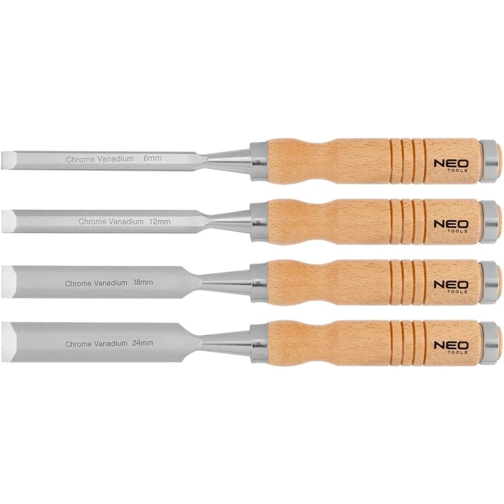 Topex 37-800 scalpelli 6 12 18 2 24 mm set di 4 pezzi. manico ds