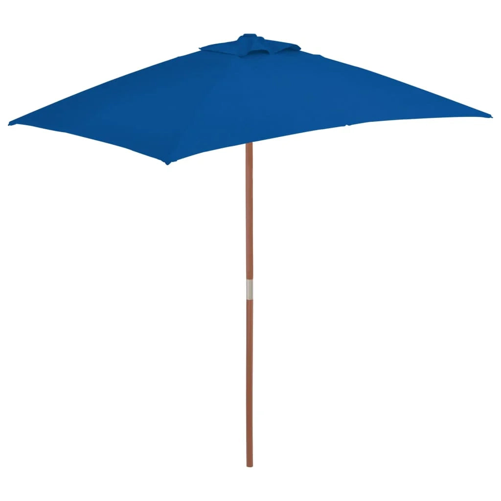 Ombrellone da esterno con palo in legno 150 x 200 cm blu 02_0008254