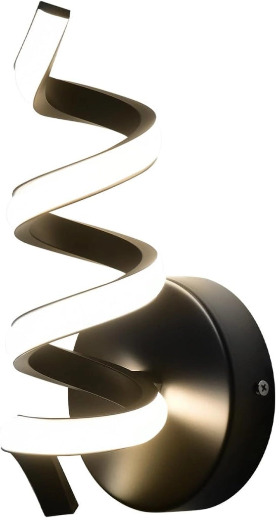 ZMH Applique a LED per interni nera moderna 7W bianco caldo per soggiorno