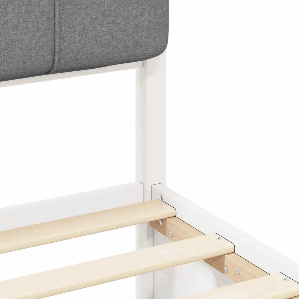 Letto con Testiera Rivestita Grigio chiaro 135 x 190 cm 3398208