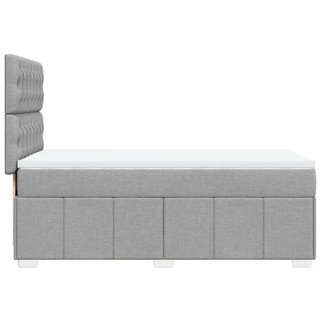 vidaXL Giroletto a Molle con Materasso Grigio Chiaro100x200 cm Tessuto