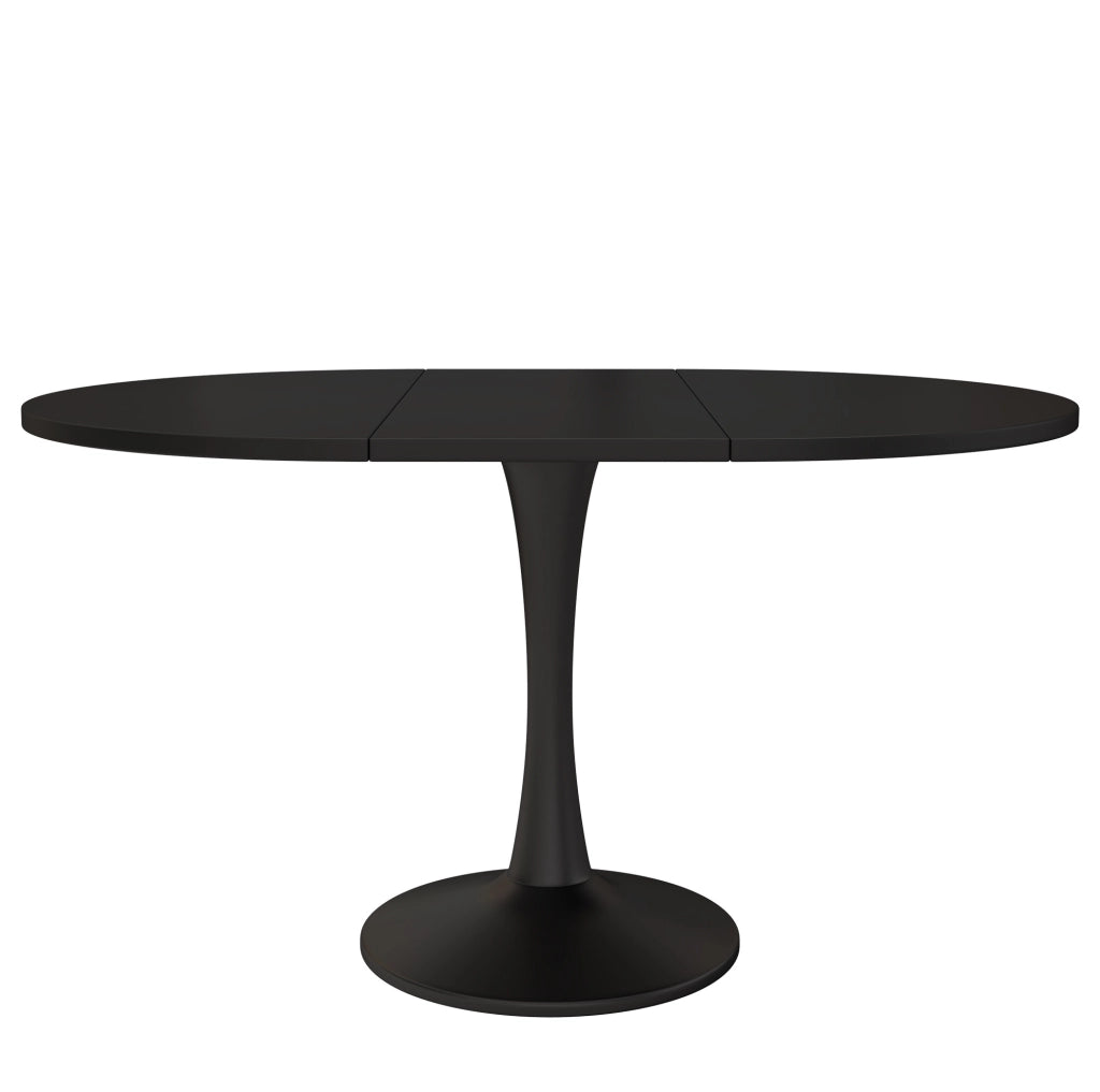 Tavolo da pranzo ovale estensibile 100/140x100x75 cm; MDF nero
