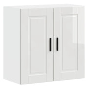 Pensile da cucina dal design moderno contenitore 60 x 31 x 60 cm finitura lucida in legno composito bianco 02_0050364