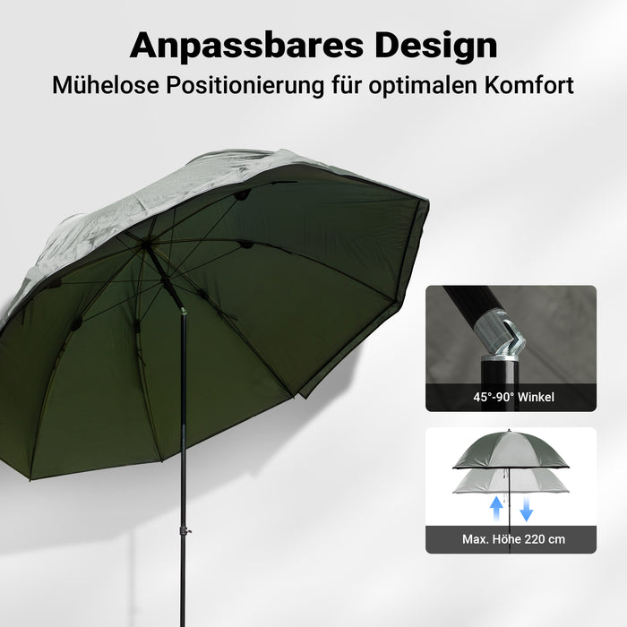 Ombrellone da pesca con tenda e due finestre 250 cm Protegge da vento e pioggia