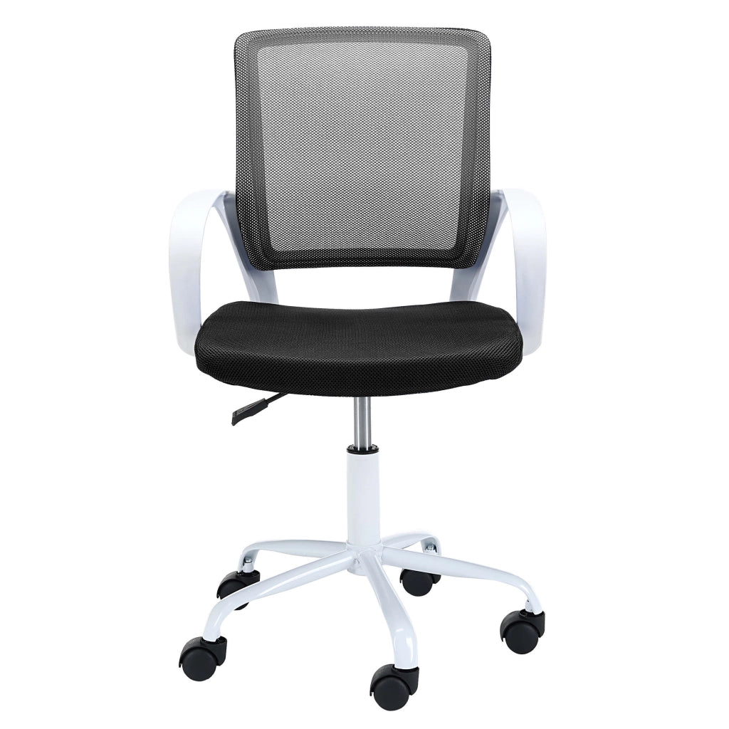 Sedia girevole per bambini AKORD FD6 in tessuto Bianco Nero