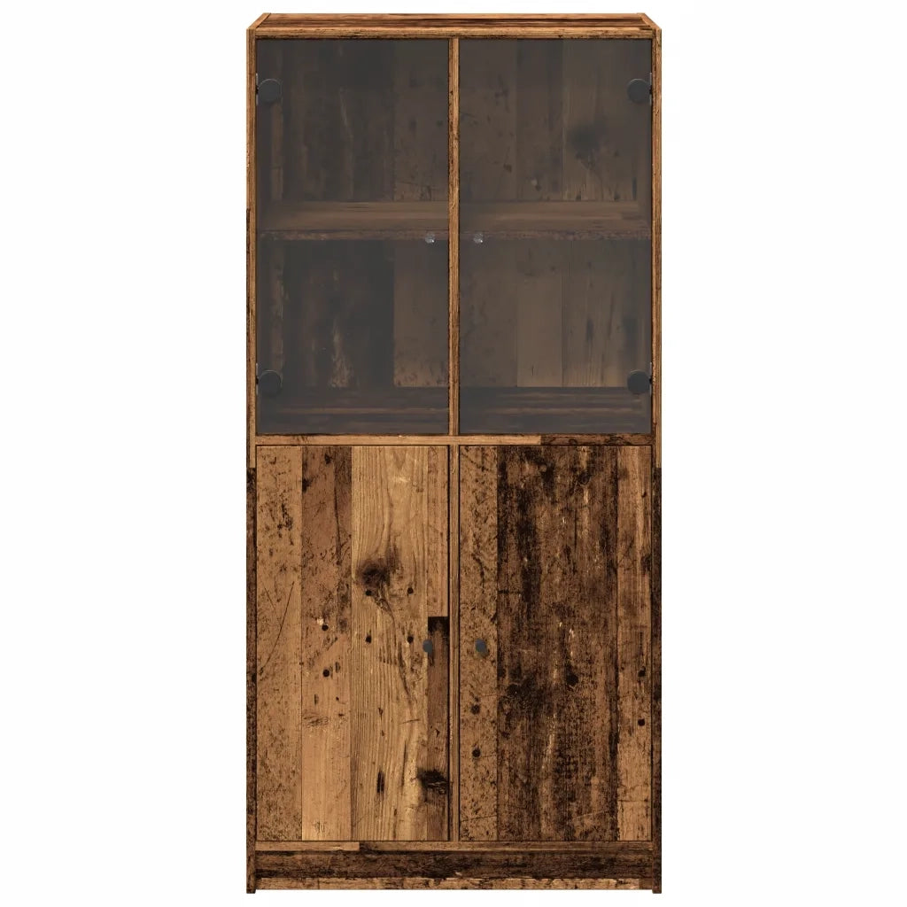 Credenza con Ante Legno Antico 68x37x142cm in Legno Multistrato