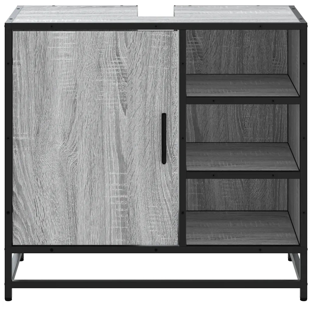 Mobile Lavabo Bagno Grigio Sonoma 65x33x60 cm Legno Multistrato 849287