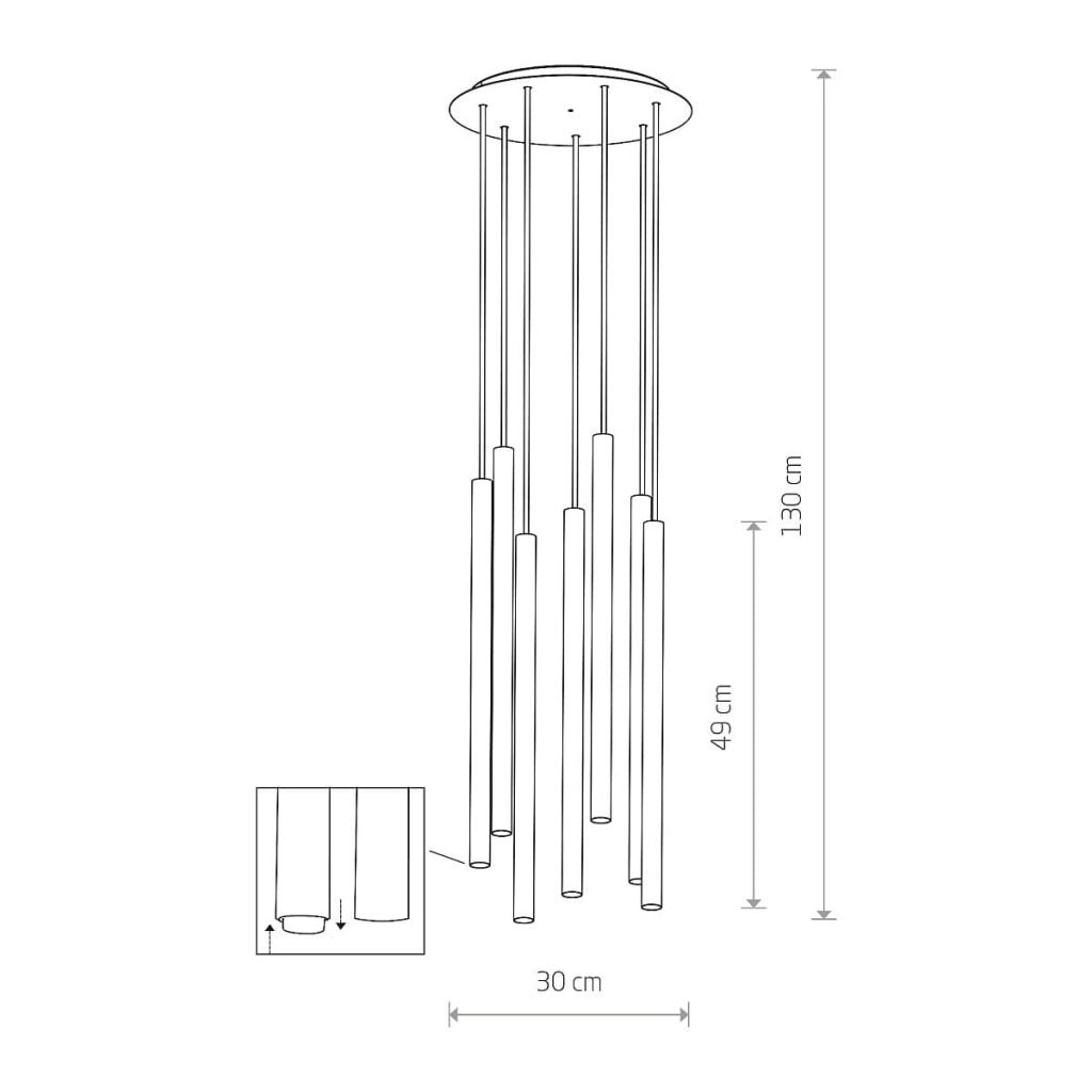 Lampadario a sospensione Nowodvorski Laser ottone 7xG9 Ø30