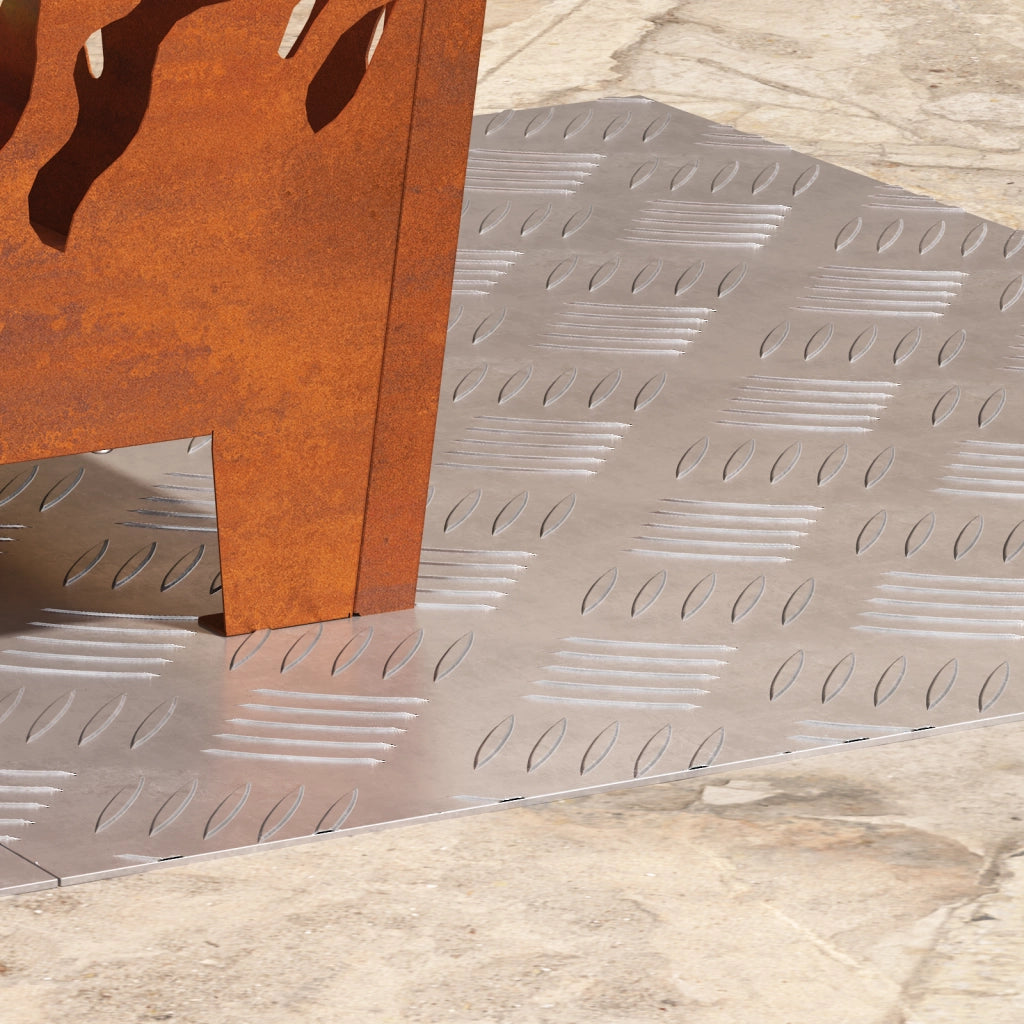Lastre in Alluminio Antiscivolo a Rombo 2 pezzi 60x50 cm