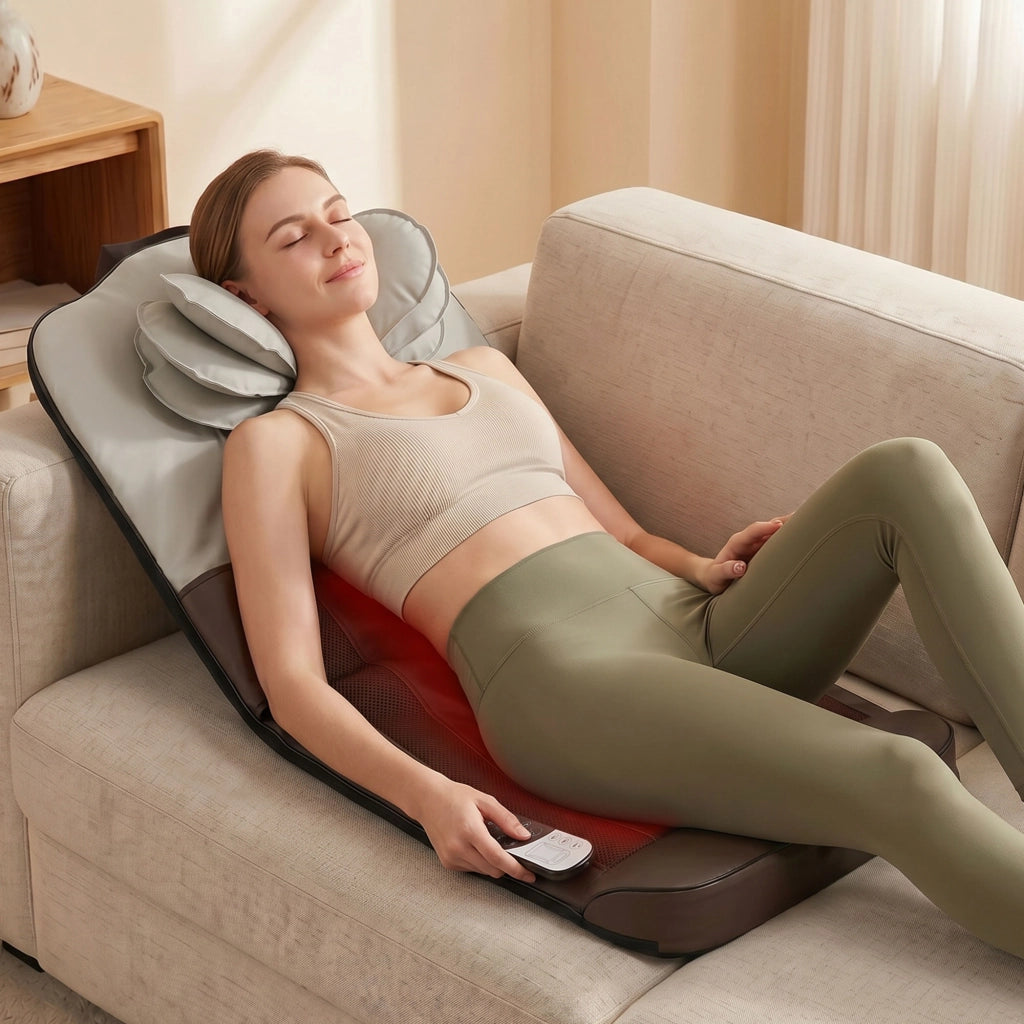 Letto a Massaggio con Calore e Compressione Aria 4 Modalita 3 Intensita ¨C Zephmum ¨C Grigio