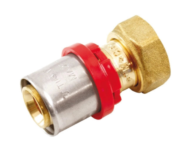 Raccordo a pressare dritto 32 x 1 con girello per multristrato tiemme