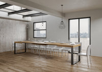 Tavolo Allungabile 120/380x90 cm Tecno Quercia Natura Gambe Antracite