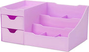 Organizzatore di makeup con ante - elegante ripostiglio da cucina per cosmetici - elegante supporto per borsette, ombretti, creme, matite, smalti e gioielli (blu)