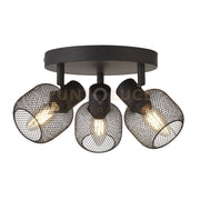 Faretto rotondo Meshy 3Lt Cage - Metallo nero