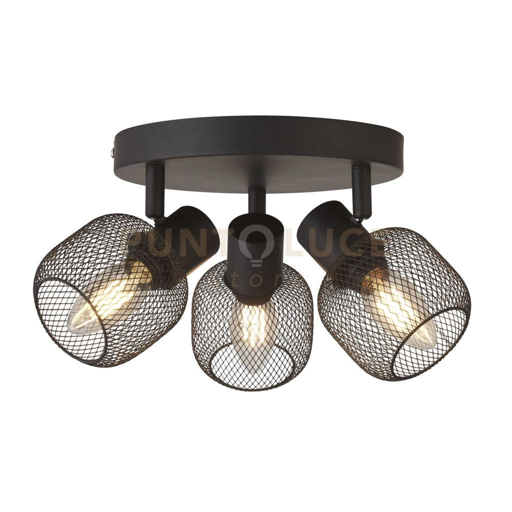 Faretto rotondo Meshy 3Lt Cage - Metallo nero