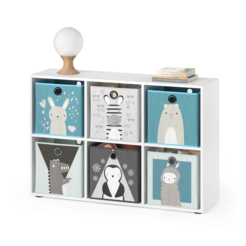 Vicco Libreria bambini Bianco 72 x 107.8 cm con 6 scatole pieghevoli