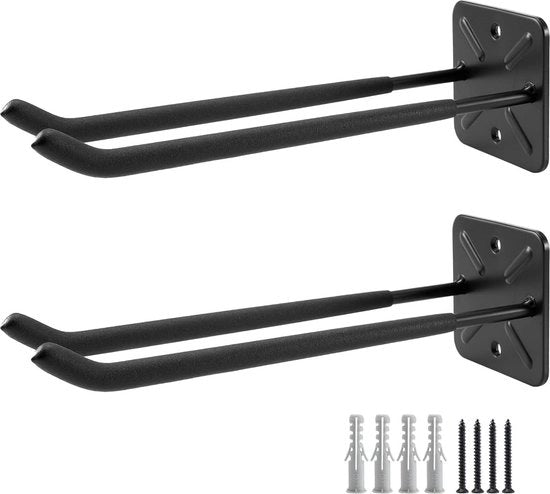 Organizzatore per attrezzi di magazzino per garage da uso intensivo | Strumento per fissaggio a muro per organizzatore di attrezzi | Ganci per attrezzi per motosega elettrica | Scale e sedie - 32 cm di lunghezza 80kg/ciascuno