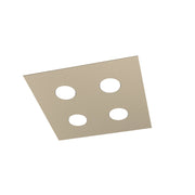 Toplight Plafoniera da soffitto quadrata 4 luci Area con attacco GX53, struttura colore sabbia, design moderno 40x40x3cm