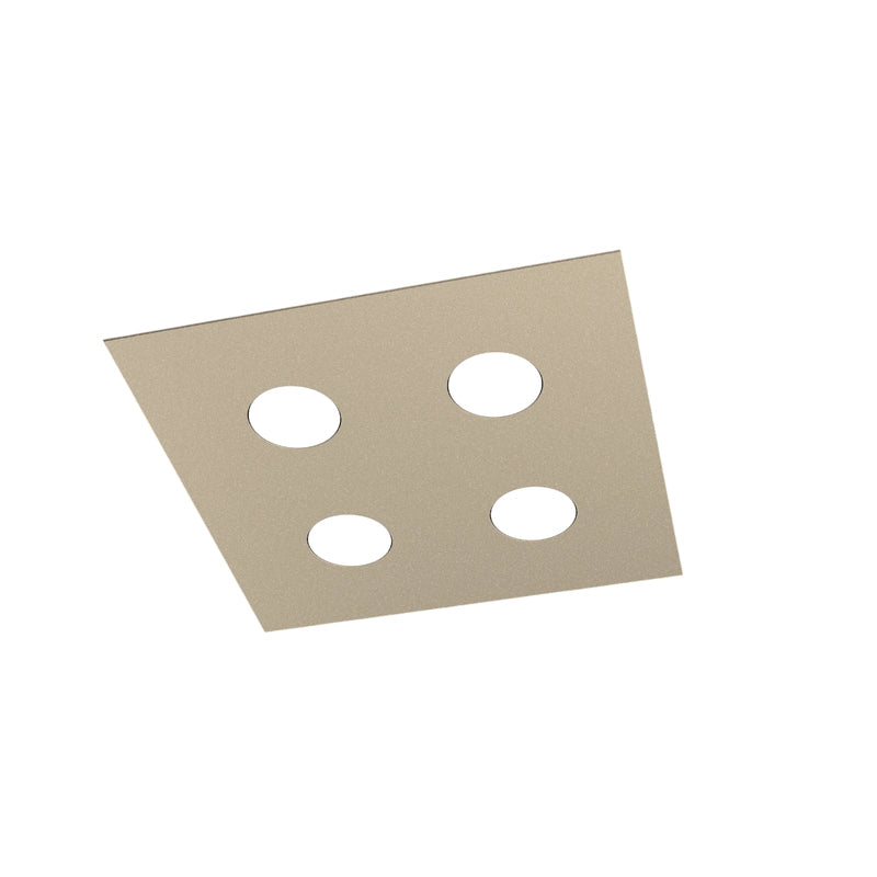 Toplight Plafoniera da soffitto quadrata 4 luci Area con attacco GX53, struttura colore sabbia, design moderno 40x40x3cm