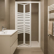 Porta doccia a soffietto book cristallo temprato profilo bianco bianco *** misure 76-80xh190cm serigrafato, confezione 1