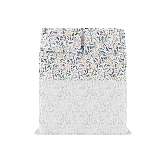 Set Lenzuola Matrimoniale con Stampa Sopra Sotto e Federe Linea Ida Vesta