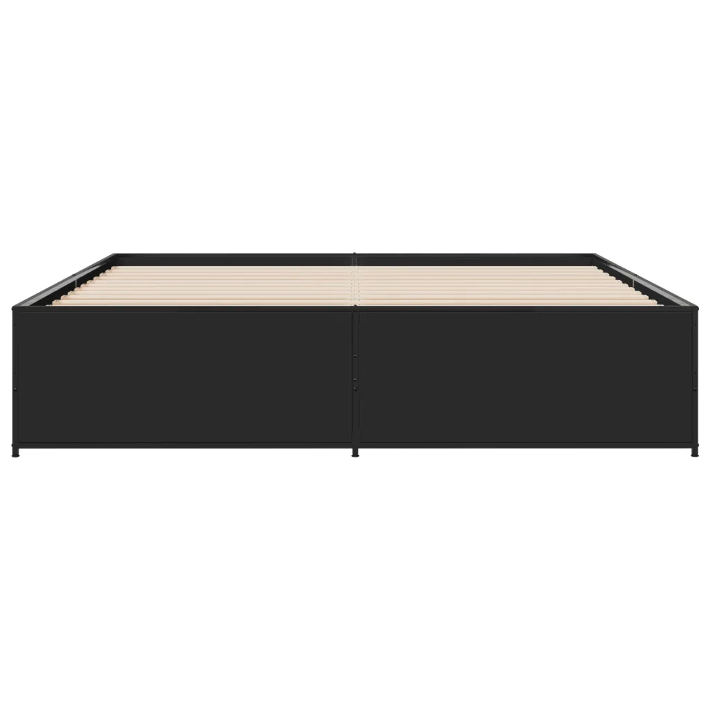 Giroletto Nero 200x200 cm in Legno Multistrato e Metallo