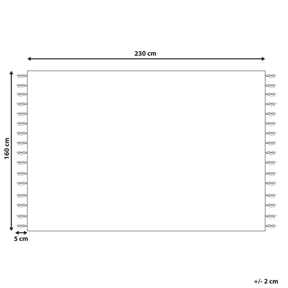 Tappeto in iuta beige e giallo con motivo a righe e nappe 160 x 230 cm soggiorno camera da letto stile boho