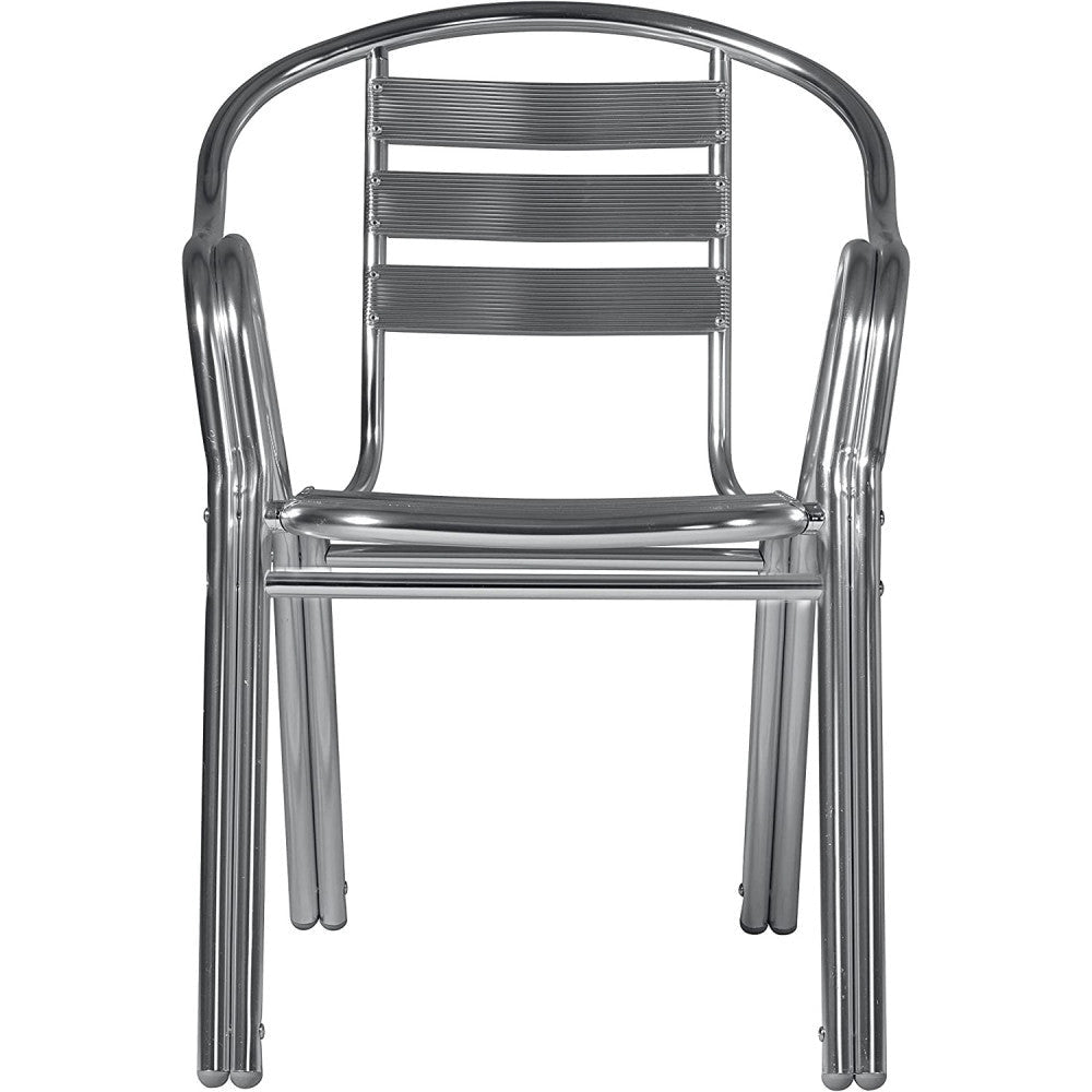 Poltrona Impilabile Double 55x60x79 h cm in Alluminio Grigio