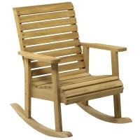 Sedia a dondolo rocking chair da esterno in legno massiccio - 64 x 86 x 85 cm marrone